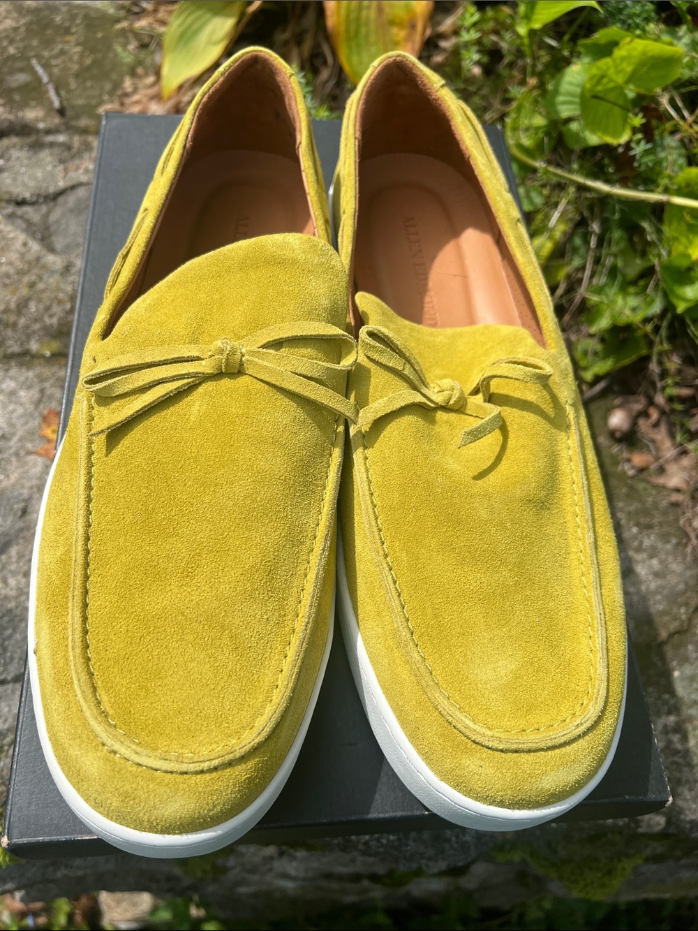 Allen Edmonds Suede Loafers in Chartreuse Yellow